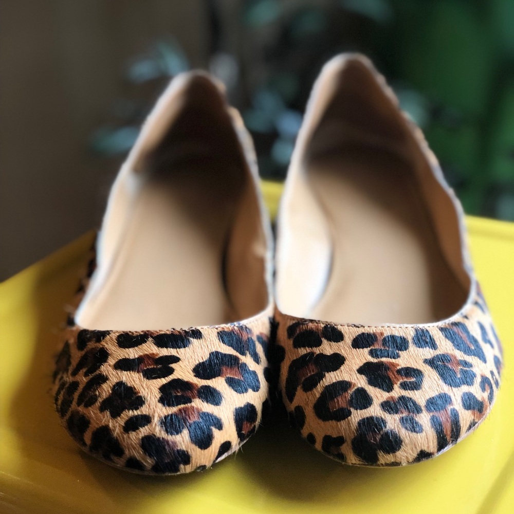 J. Crew Calf Hair Leopard Print Flats